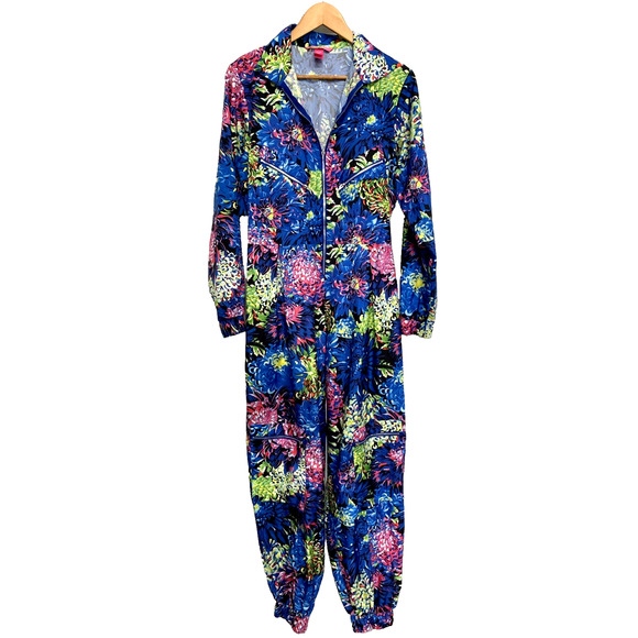 NWOT Victoria's Secret VS Mary Katrantzou Jumpsuit Floral Blue Long Slee… - Picture 4 of 8